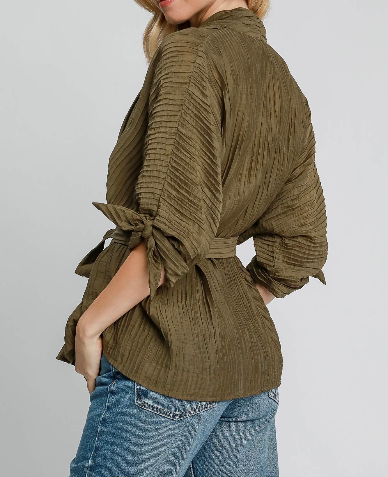 Olive Collared Top