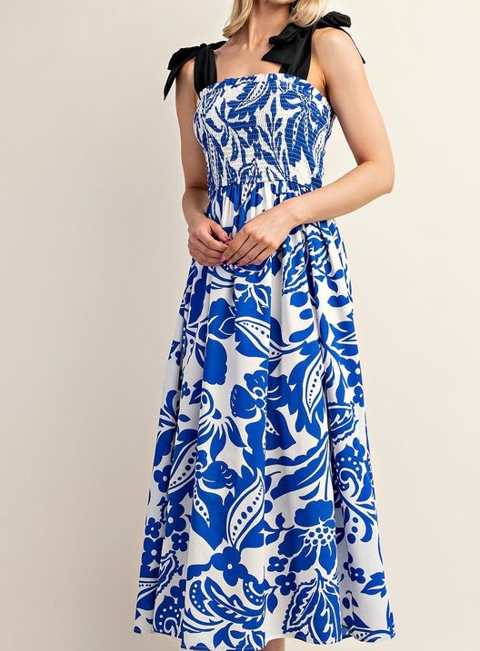 Medium - Print in Blues Midi Dress