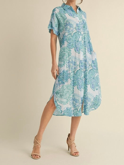 Flower Print Midi Dress