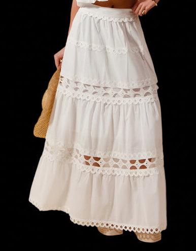 White Lace Maxi Skirt