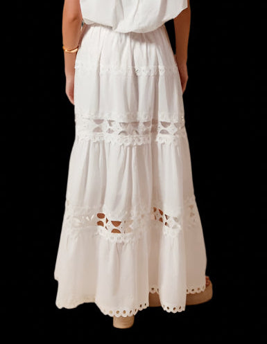 White Lace Maxi Skirt