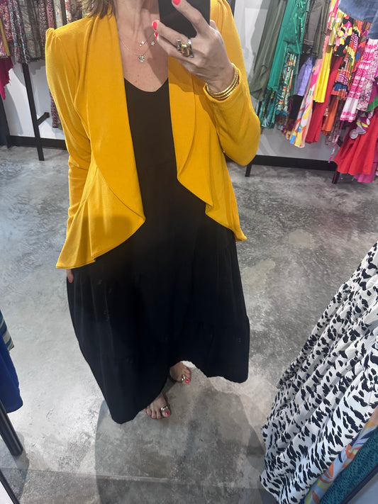 Mustard Asymmetric Blazer Top
