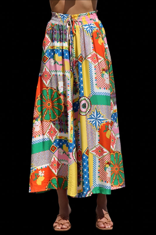 Print Short Sleeve Matching Pant Set