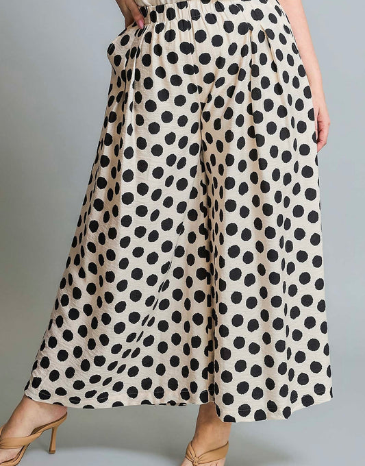 Curvy Polka Dot Wide Leg Pants