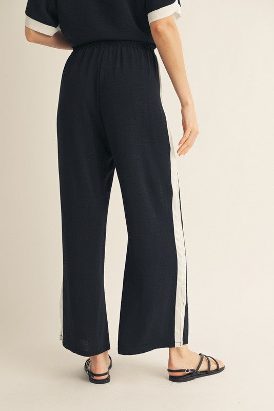 Solid Stripe Dolman Pant Set