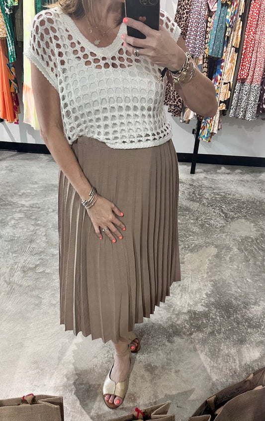 Coco Pleated Midi Skirt