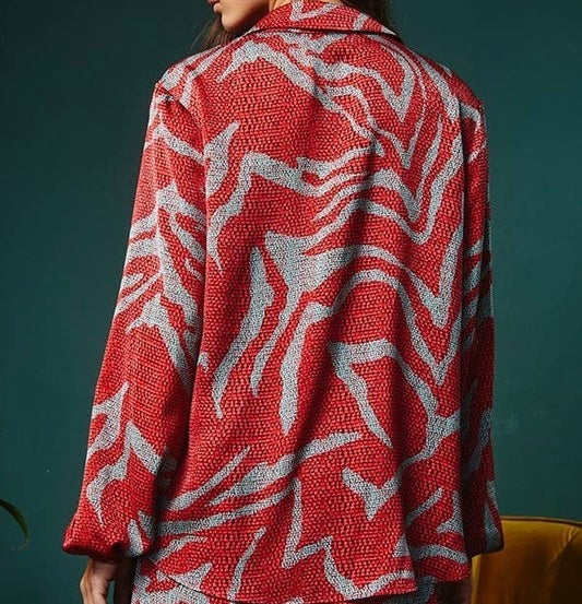 Print Button-Up Top