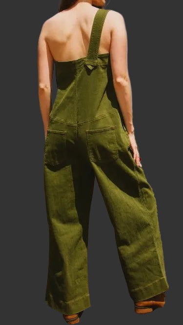 One Shoulder Utility Jumpsuit
