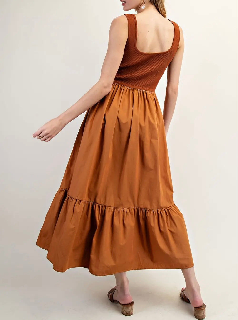 Sleeveless Ribbed Midi Dress