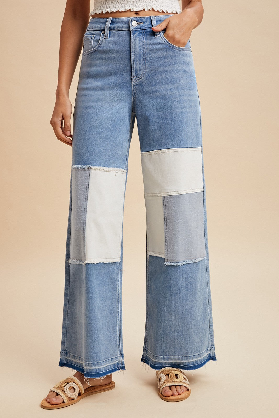 Patchwork Denim Pants