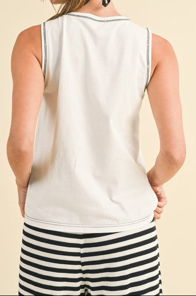 Stitched Bow Knit Top