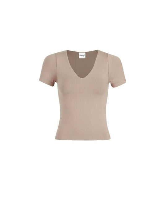 One Size - V Neck Short Sleeve Invisible Basic Top