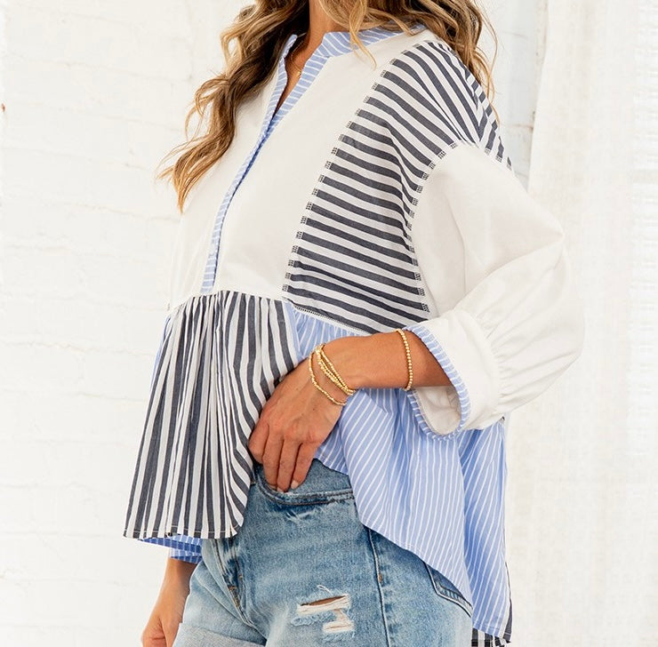 Color Block Peplum Top