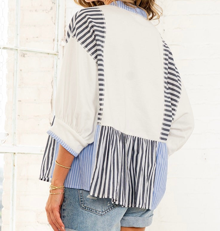 Color Block Peplum Top