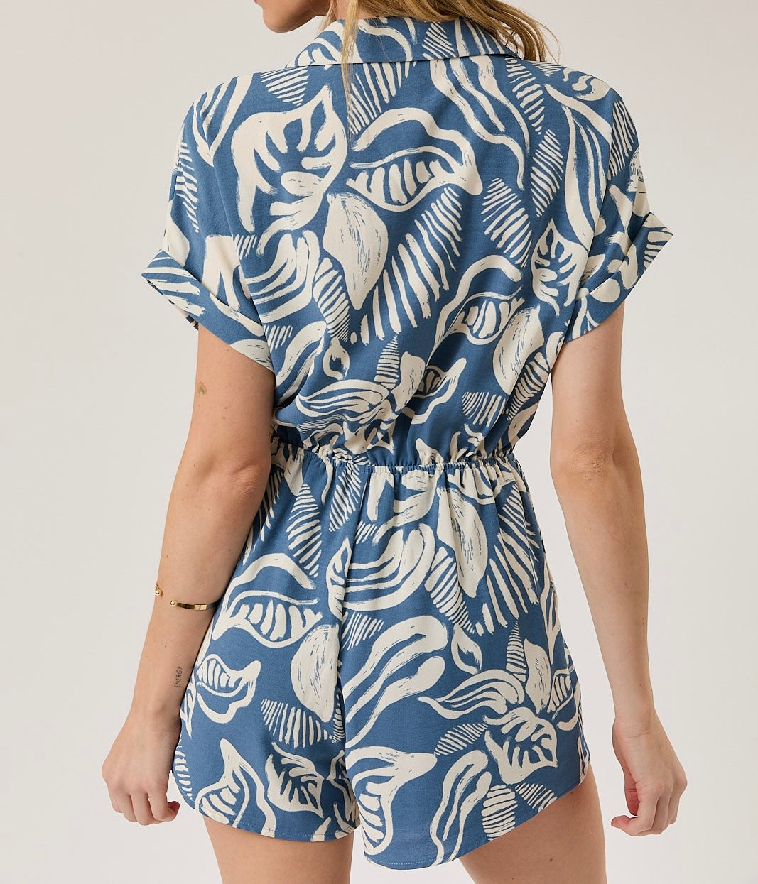 Leaf Print Romper