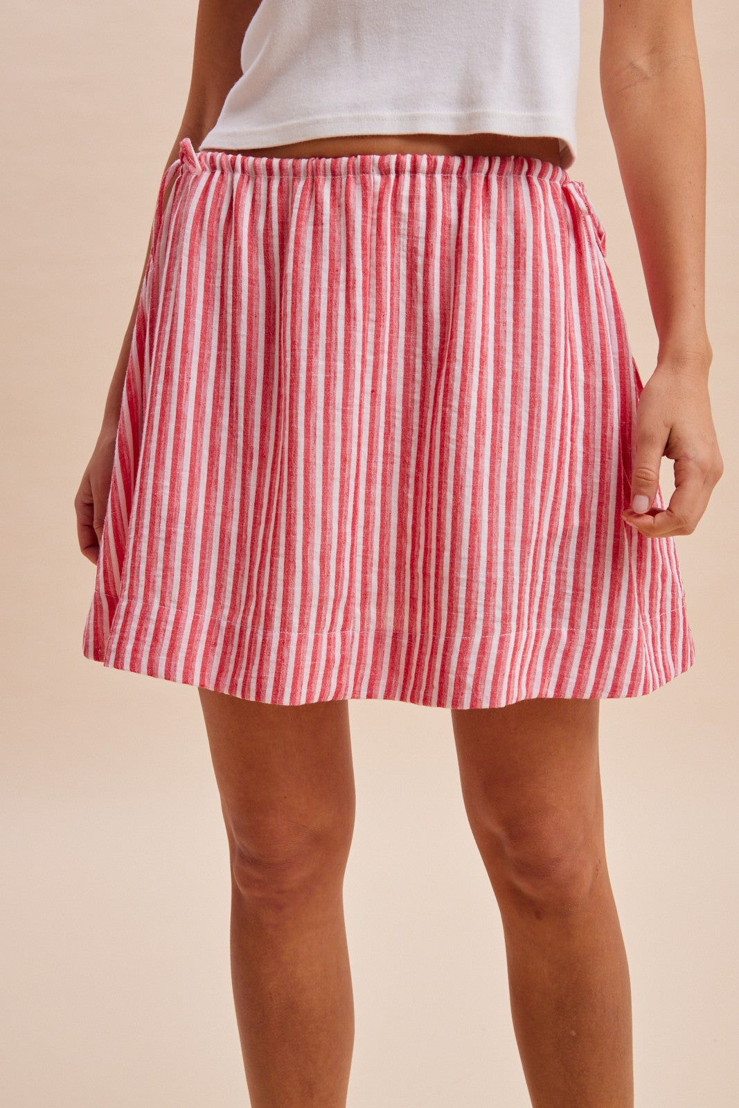 Striped Linen Skort