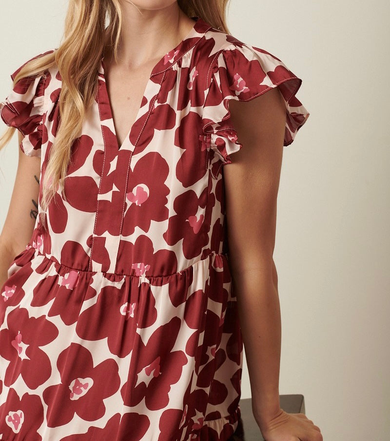 Flower Print Short Dress