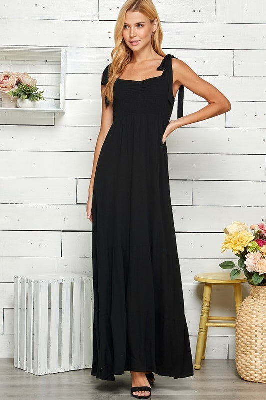 Black Tiered Maxi Dress