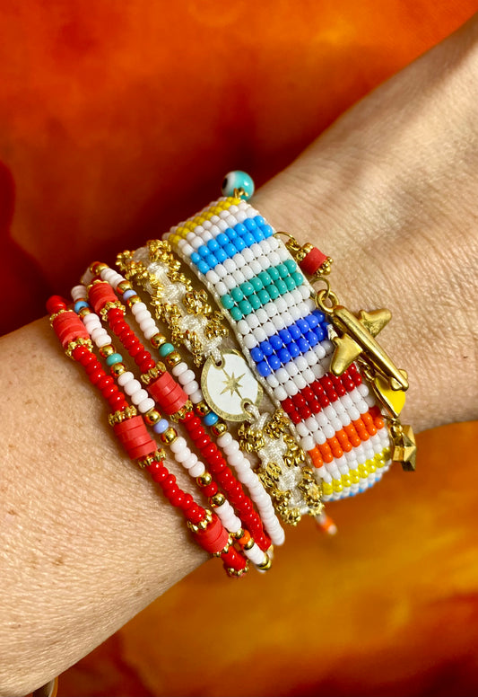 Pulseras - Travel Red Multi Set