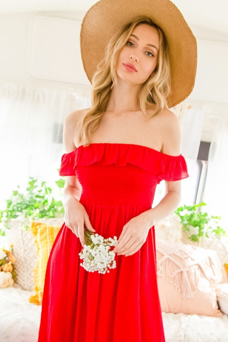 Off Shoulder Maxi Dress