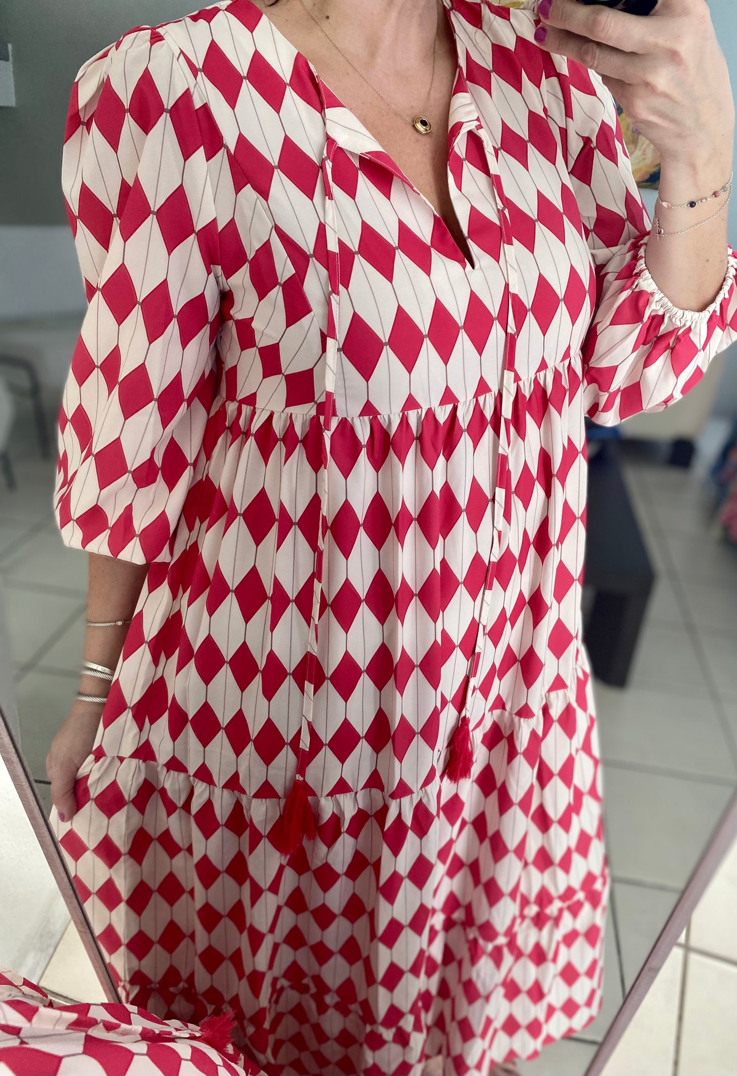 Red Print Maxi Dress