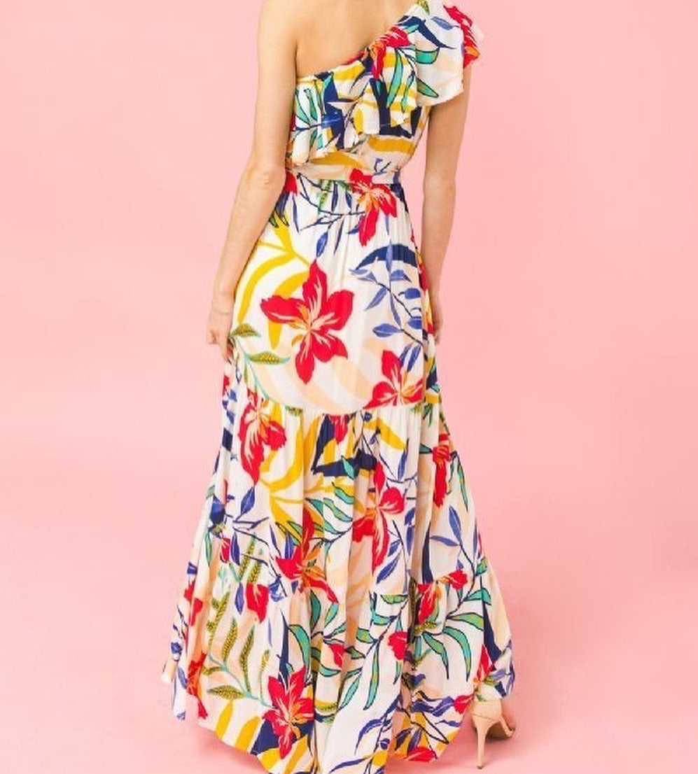 One Shoulder Maxi Dress