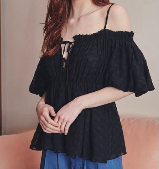 Off Shoulder Black Top