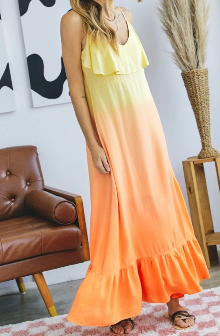 Orange Yellow Maxi Dress