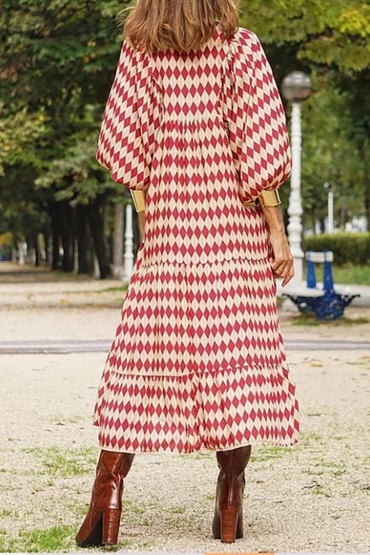 Red Print Maxi Dress