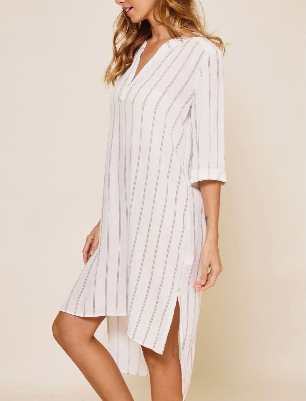 Hi Low Stripe Short Dress