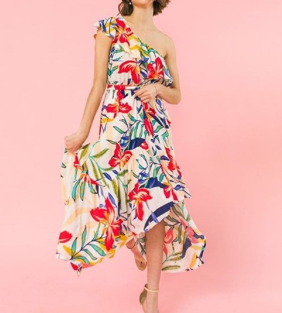 One Shoulder Maxi Dress