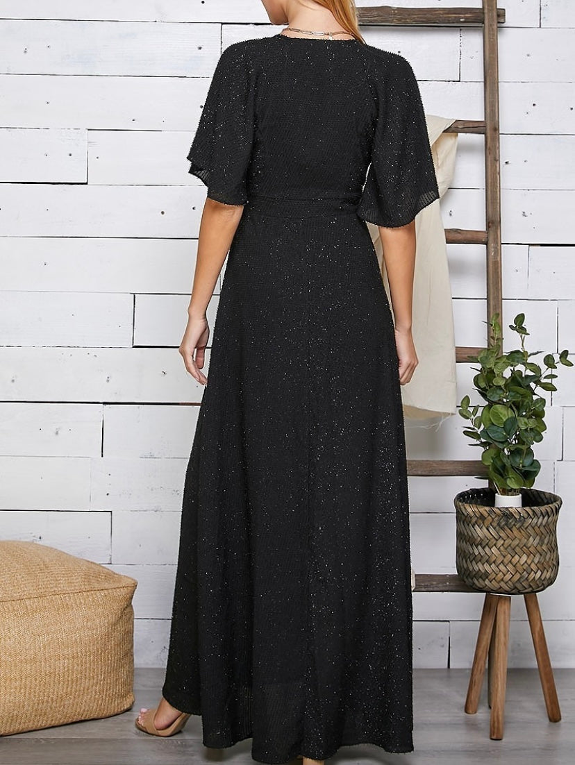 Wrap Texture Maxi Dress