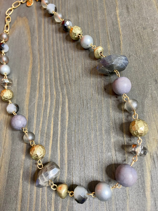 Collares - Silver & Gold Beads Necklace