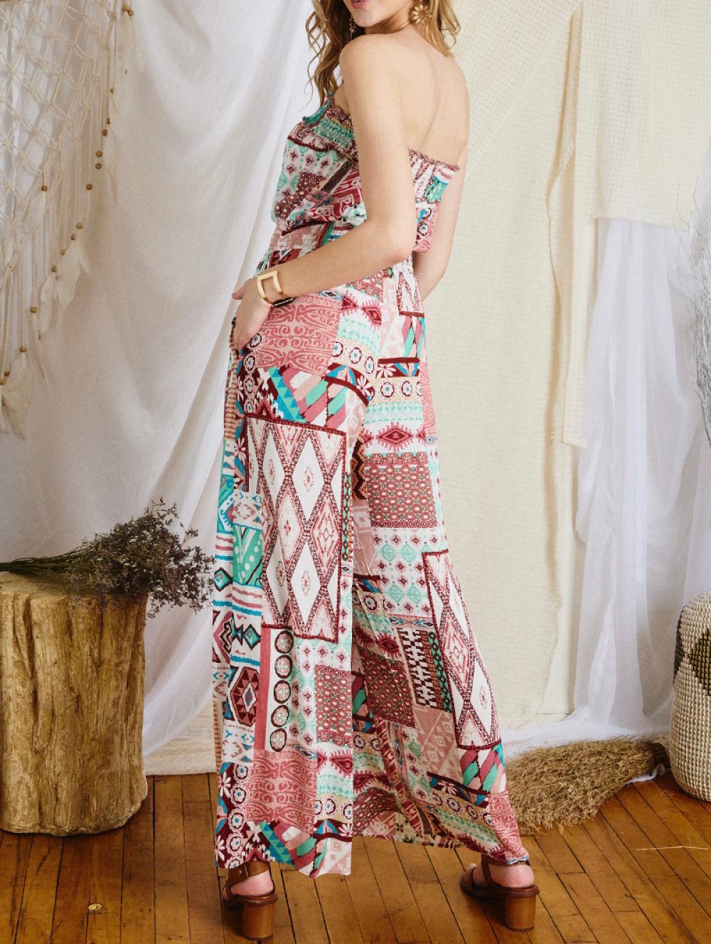 Off-Shoulder Boho Jumpsuit