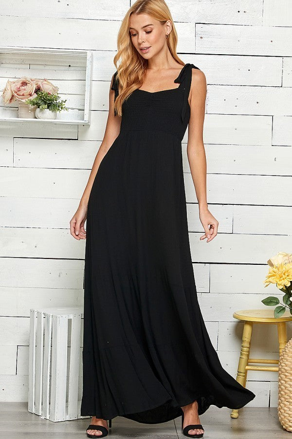 Black Tiered Maxi Dress