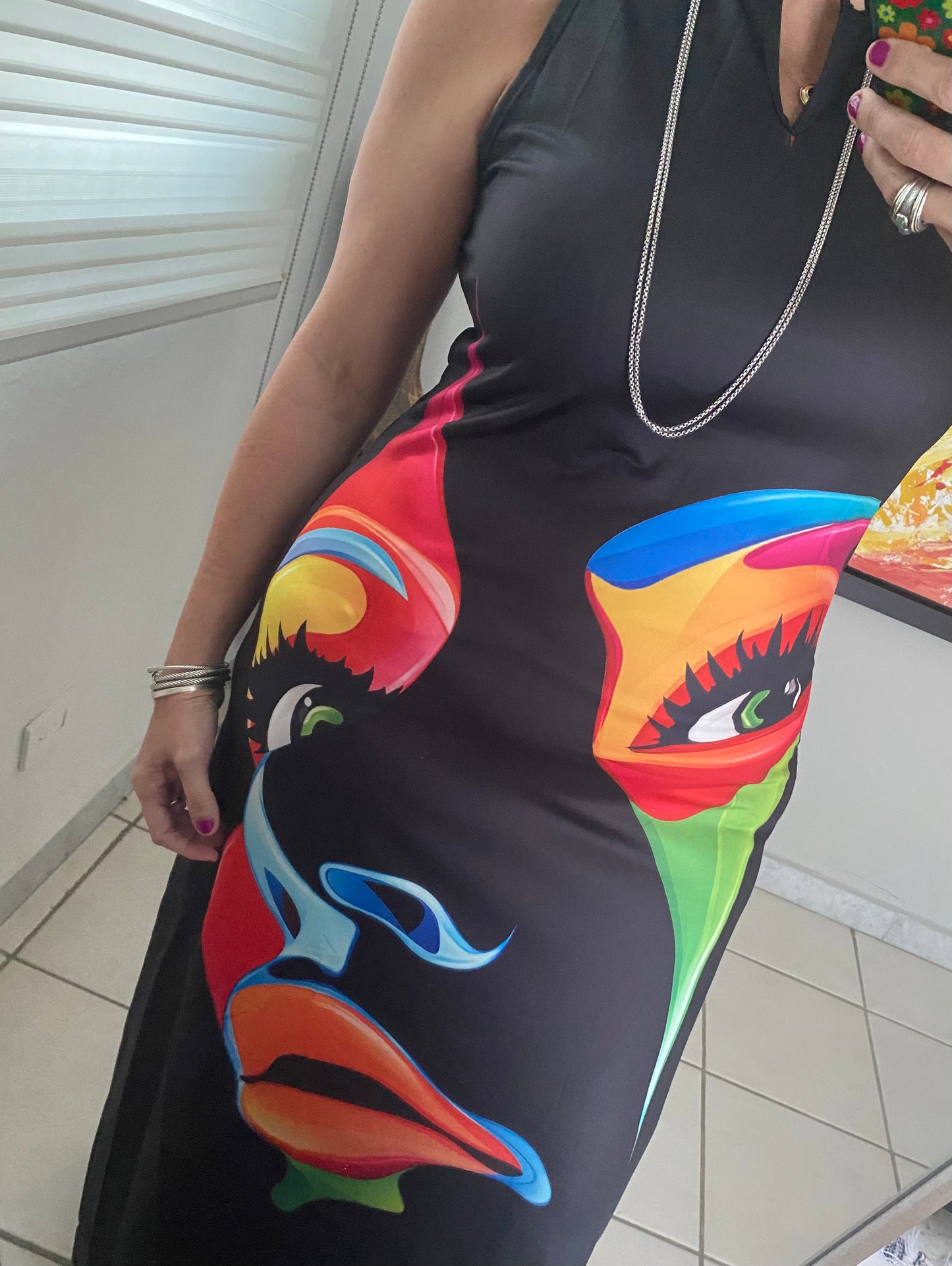 Abstract Maxi Dress