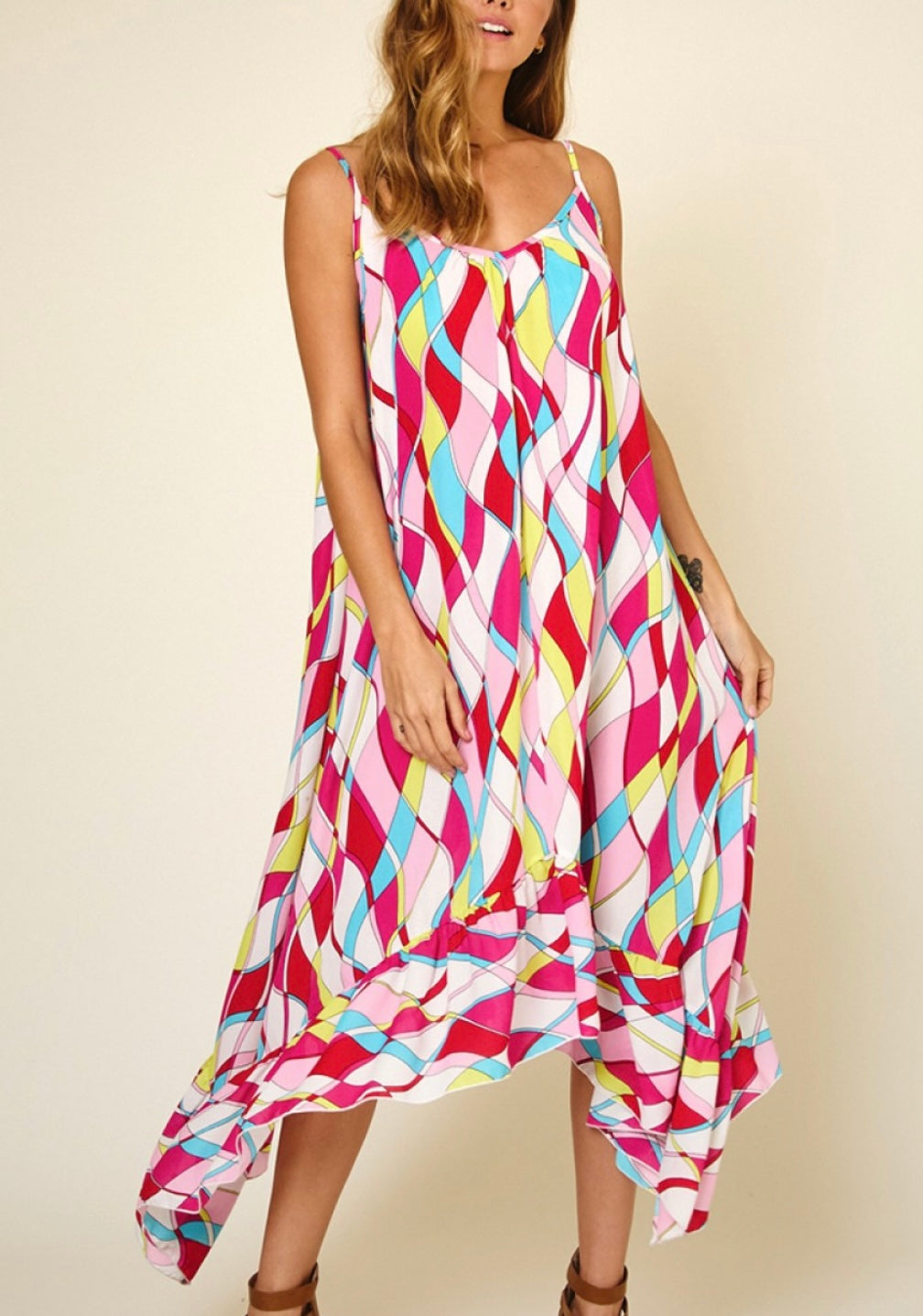 Geo Print Midi Dress