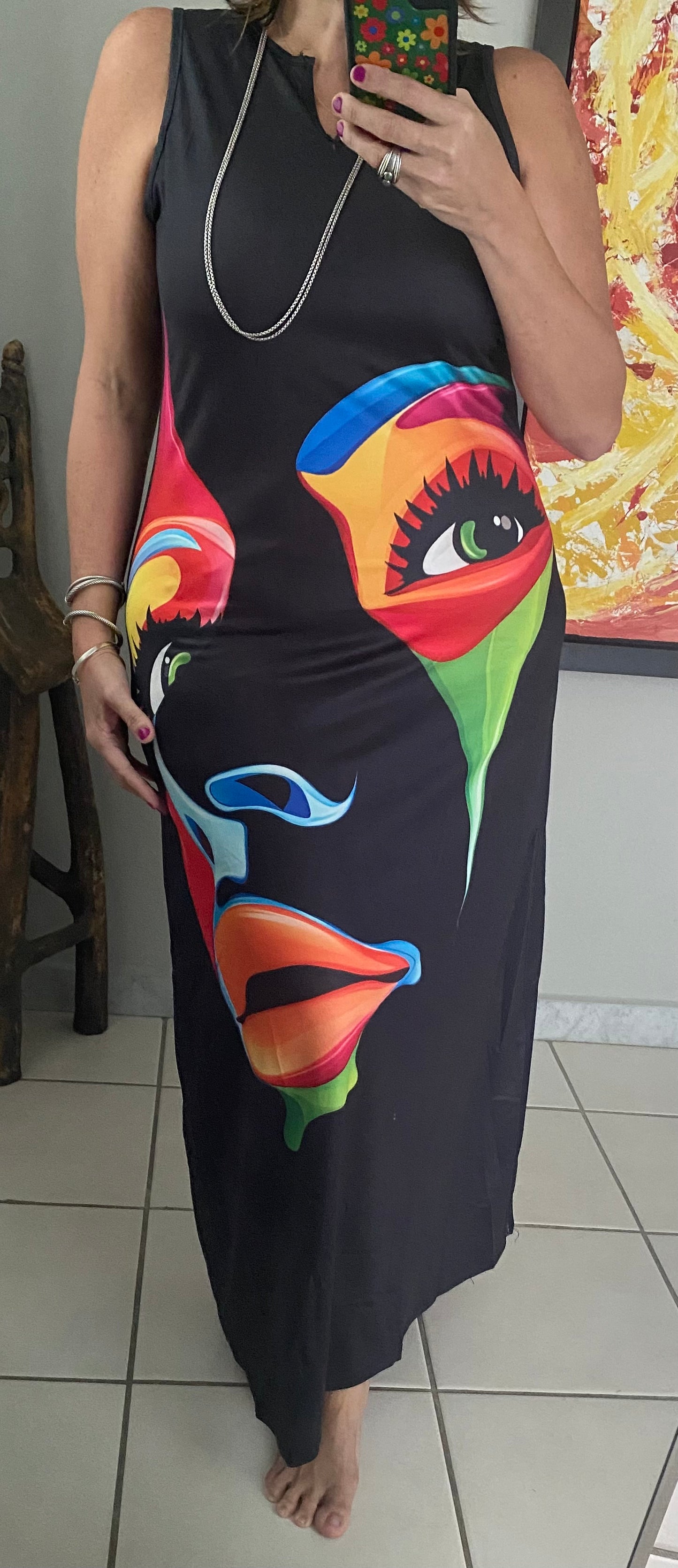 Abstract Maxi Dress