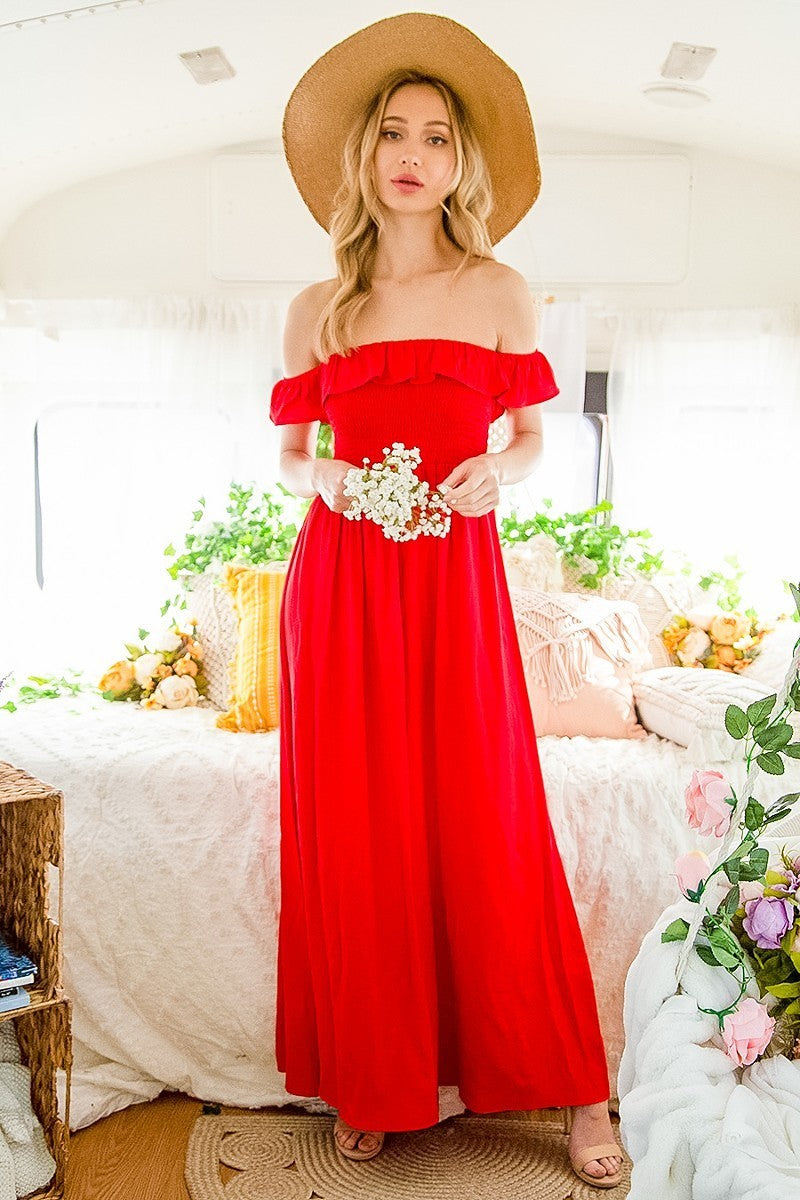 Off Shoulder Maxi Dress