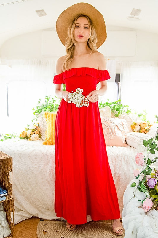 Off Shoulder Maxi Dress