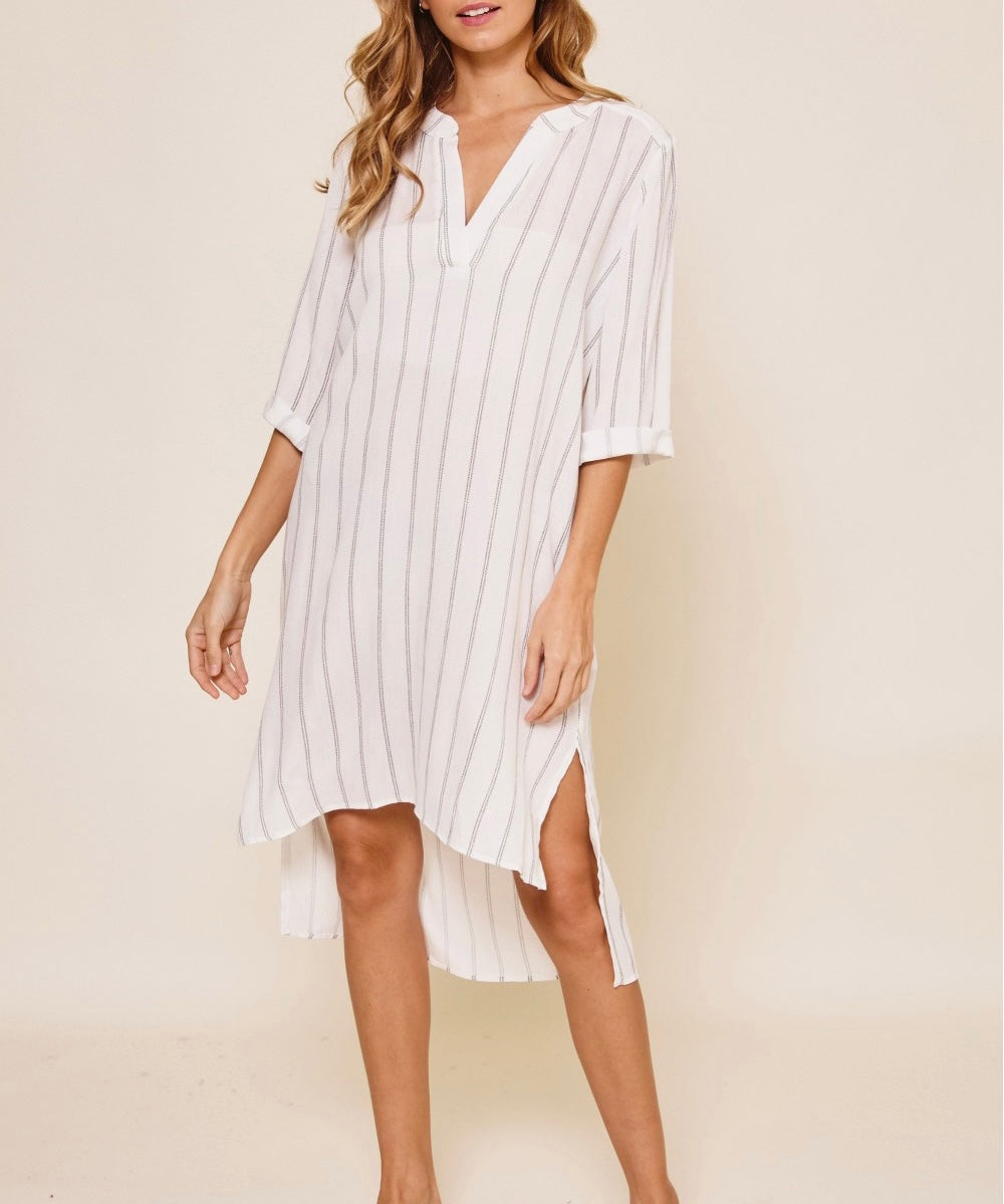 Hi Low Stripe Short Dress