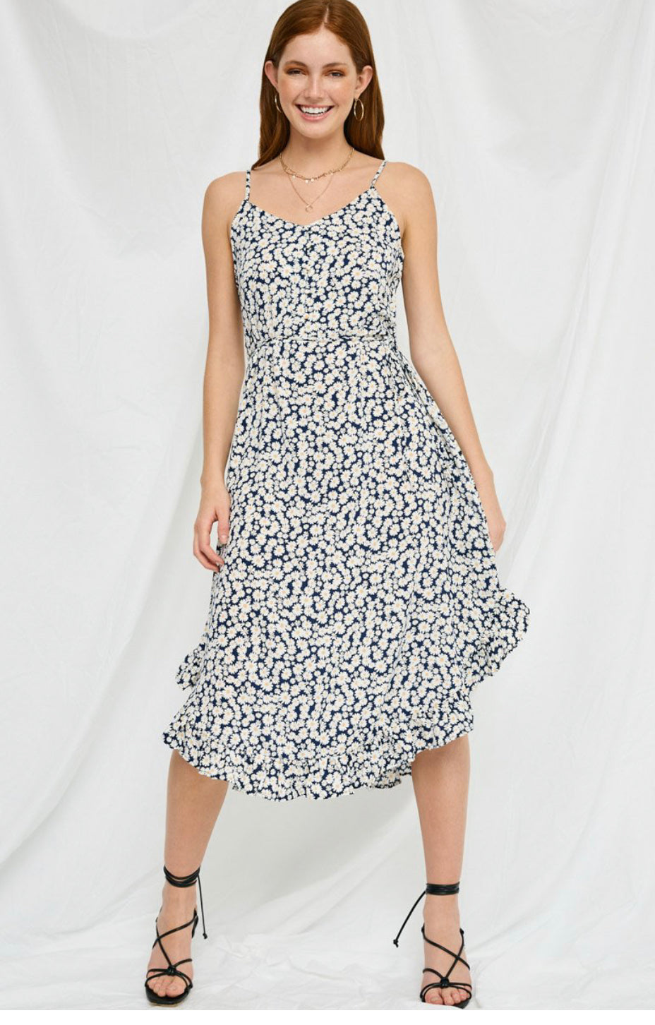 Daisy Print Midi Dress