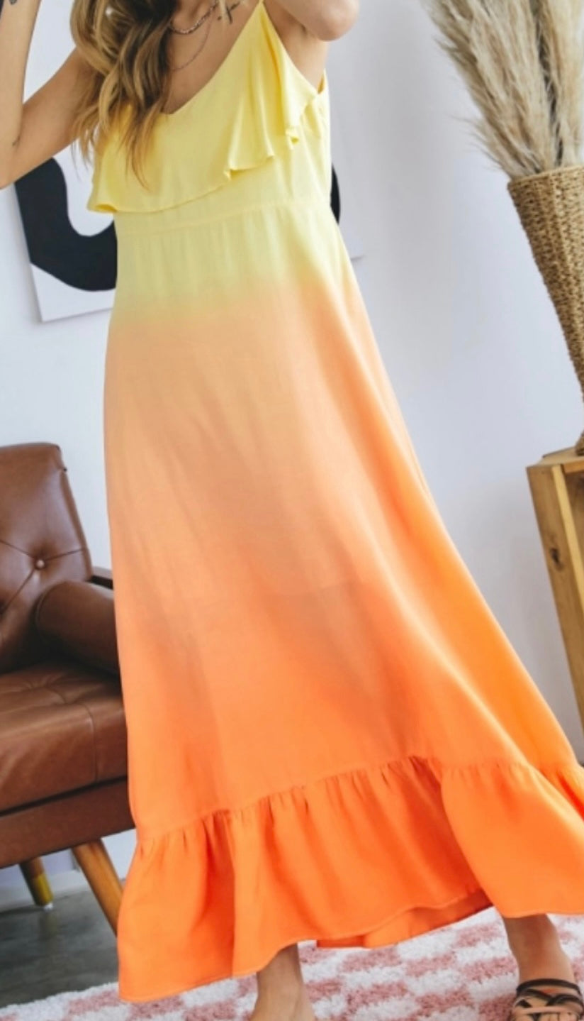 Orange Yellow Maxi Dress