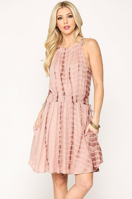 Medium - Tie-Dye Halter Short Dress
