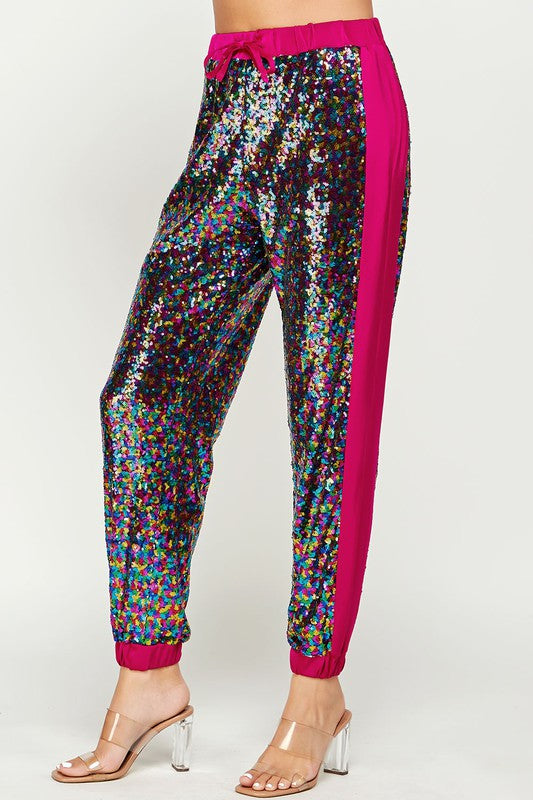 Magenta Sequin Jogger