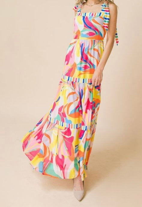 Small - Colorful Happy Maxi Dress