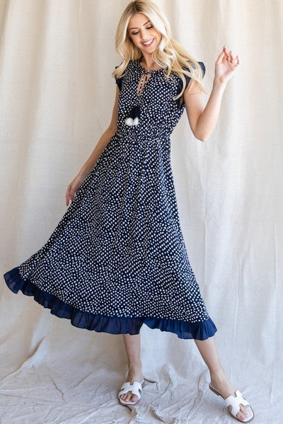 Navy Blue Midi Dress