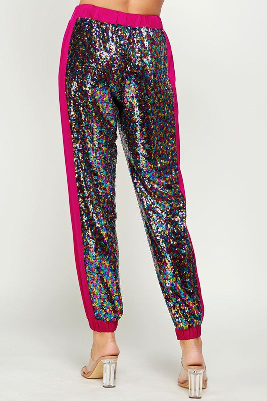 Magenta Sequin Jogger