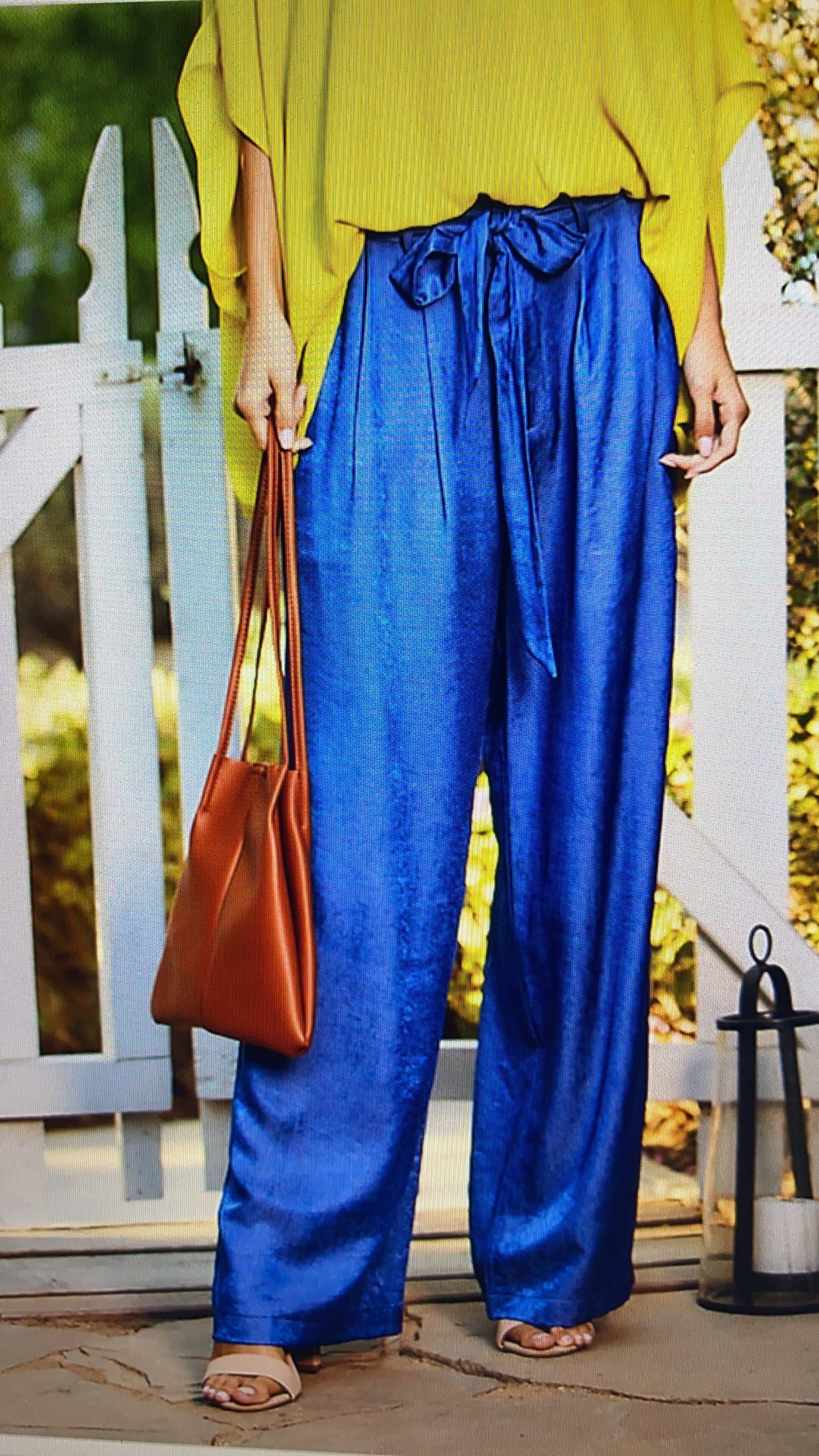 Waist Belt Wide Leg Pants