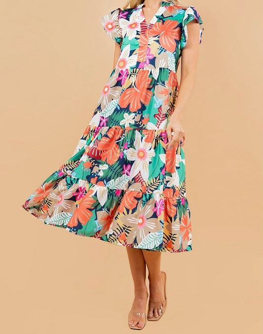 Floral Print Midi Dress